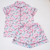 Pink Spectacle Button PJ with Short - 100% Pure Cotton PJ Set