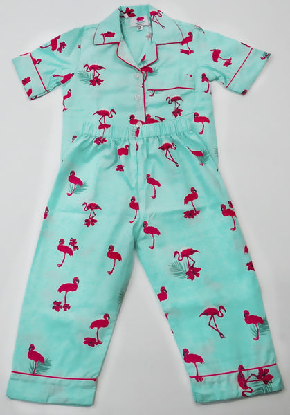 Green Flamingo PJ - Collared & Button down PJ