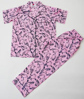 Pink Bird PJ - Collared & Button down PJ