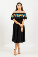 "Ari" Embroidered Off Shoulder Summer Dress