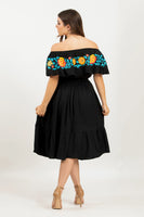 "Ari" Embroidered Off Shoulder Summer Dress