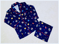 Blue Space Scene - Collared & Button down PJ