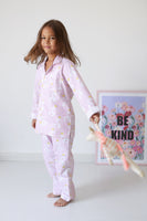 Pink Swan- Collared & Button down PJ