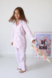 Pink Swan- Collared & Button down PJ